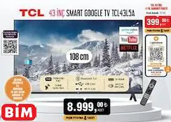 TCL 43 İNÇ SMART GOOGLE TV TCL43L5A AKILLI TELEVİZYON